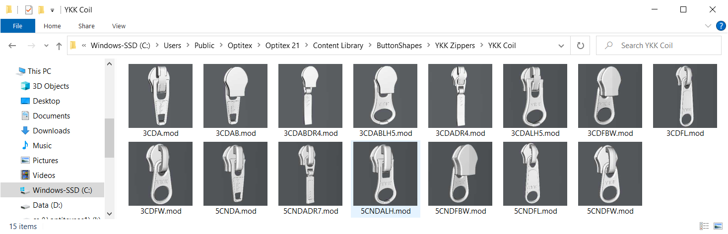 Optitex customers are now able to easily access and embed YKK 3D objects